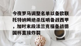 爱游戏中国-今夜罗马调整名单以备欧联托特纳姆绝杀压哨备战西甲，加时末段法兰克福备战德国杯直接炸裂的简单介绍